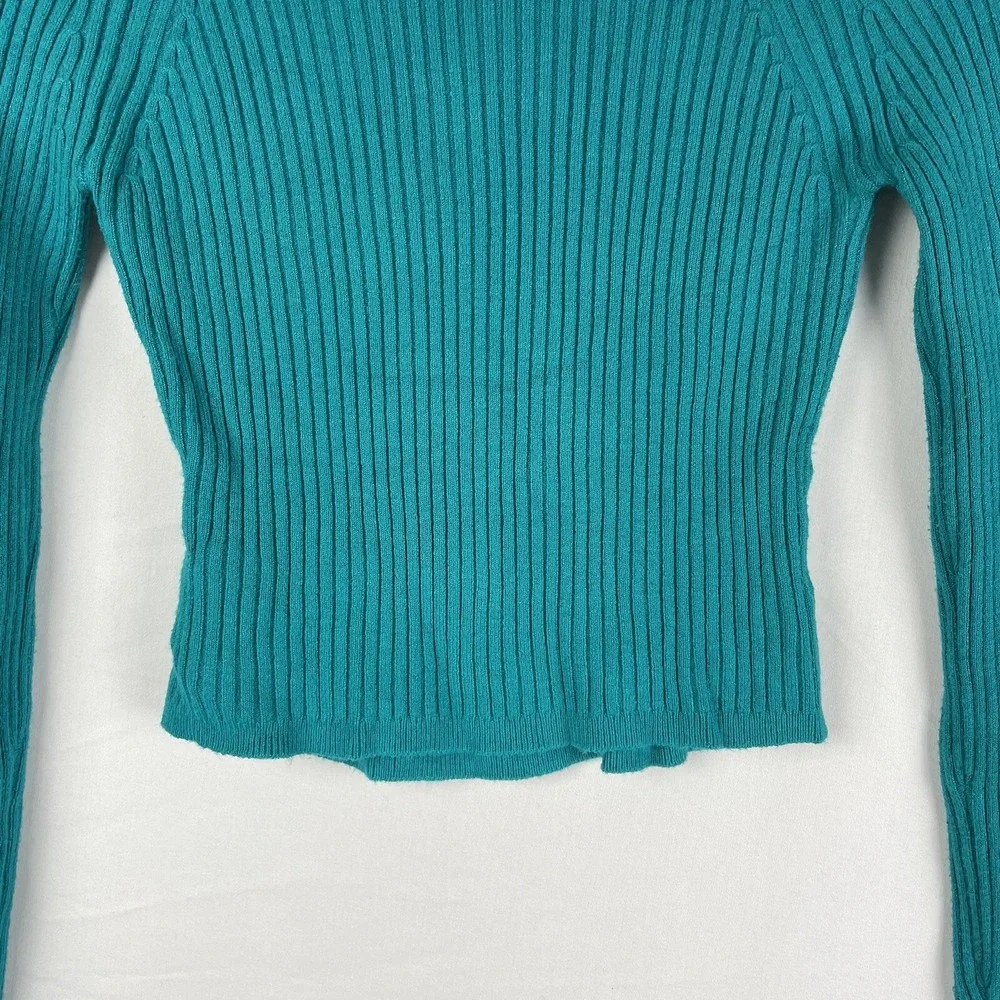 Urban Outfitters Top Women's Size Small Aria Ribbed Cutout Cropped‎ Long Sleeve